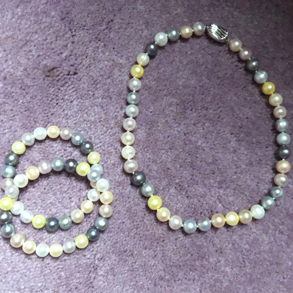 Honora pearl necklace and bracelets set